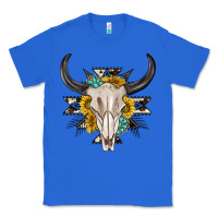 True Royal cow aztec western bull skull Classic Tee - texasbilliewilder