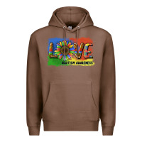 Chestnut sunflower love autism awareness Premium Hoodie - BarkalooDesign