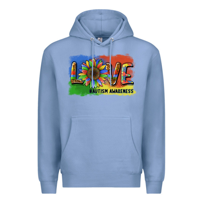 Sunflower Love Autism Awareness Premium Hoodie by BarkalooDesign | Teevron