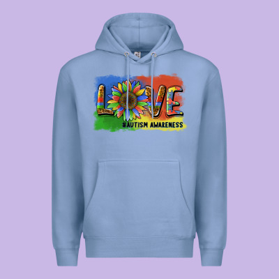 Sunflower Love Autism Awareness Premium Hoodie Designed By Barkaloodesign