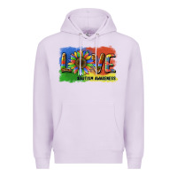 Lilac sunflower love autism awareness Premium Hoodie - BarkalooDesign