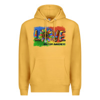 Mustard sunflower love autism awareness Premium Hoodie - BarkalooDesign
