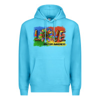 Ocean Blue sunflower love autism awareness Premium Hoodie - BarkalooDesign