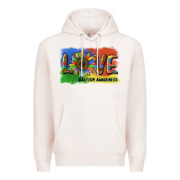 Pale Pink sunflower love autism awareness Premium Hoodie - BarkalooDesign