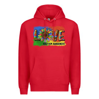 Red sunflower love autism awareness Premium Hoodie - BarkalooDesign