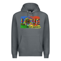 Rock sunflower love autism awareness Premium Hoodie - BarkalooDesign