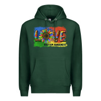 Sports Green sunflower love autism awareness Premium Hoodie - BarkalooDesign