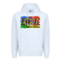 White sunflower love autism awareness Premium Hoodie - BarkalooDesign