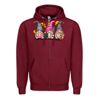 Burgundy race gnomes Zipper Hoodie - Zillion Design Studio