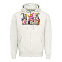 Oatmeal Heather race gnomes Zipper Hoodie - Zillion Design Studio