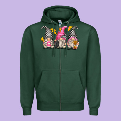 Race Gnomes Zipper Hoodie Designed By Zillion Design Studio