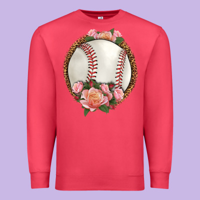 Western Baseball With Roses Premium Sweatshirt Designed By Hra Design Shop