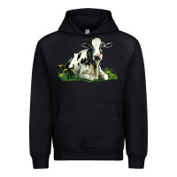 Holstein Cow Sitting Urban Hoodie | Teevron