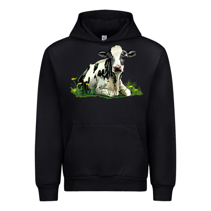 Holstein Cow Sitting Urban Hoodie by LillyAllenDesigns | Teevron