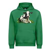 Emerald holstein cow sitting Urban Hoodie - LillyAllenDesigns