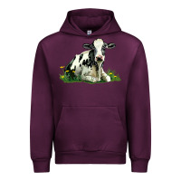 Mauve Wine holstein cow sitting Urban Hoodie - LillyAllenDesigns
