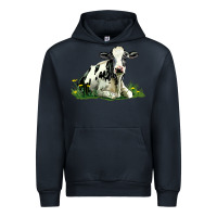 Navy holstein cow sitting Urban Hoodie - LillyAllenDesigns