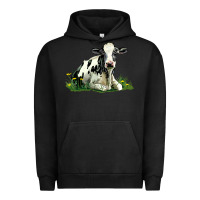 Pigment Black holstein cow sitting Urban Hoodie - LillyAllenDesigns