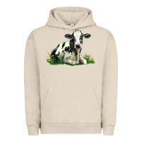 Pigment French Oak holstein cow sitting Urban Hoodie - LillyAllenDesigns