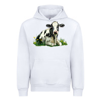 White holstein cow sitting Urban Hoodie - LillyAllenDesigns