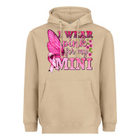 Mushroom I Wear Pink For My Mini with Butterfly Heavyweight Hoodie - texasbilliewilder