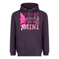 Plum I Wear Pink For My Mini with Butterfly Heavyweight Hoodie - texasbilliewilder