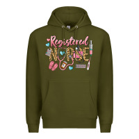 Army Green Registered Nurse Premium Hoodie - LillyAllenDesigns
