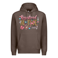 Coffee Registered Nurse Premium Hoodie - LillyAllenDesigns
