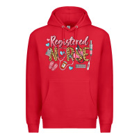 Red Registered Nurse Premium Hoodie - LillyAllenDesigns