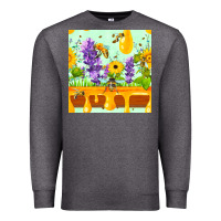Charcoal Heather honeydrip bee lavender daisy sunflower seamless pa Premium Sweatshirt - FaDigitalArtStudio