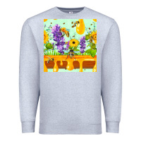 Heather Grey honeydrip bee lavender daisy sunflower seamless pa Premium Sweatshirt - FaDigitalArtStudio