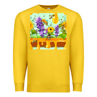 Lemon honeydrip bee lavender daisy sunflower seamless pa Premium Sweatshirt - FaDigitalArtStudio