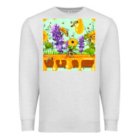 Oatmeal Heather honeydrip bee lavender daisy sunflower seamless pa Premium Sweatshirt - FaDigitalArtStudio