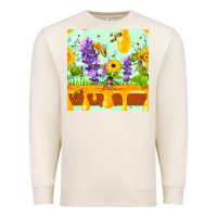 Sandshell honeydrip bee lavender daisy sunflower seamless pa Premium Sweatshirt - FaDigitalArtStudio