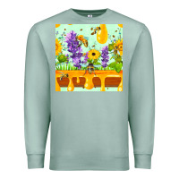 Seafoam honeydrip bee lavender daisy sunflower seamless pa Premium Sweatshirt - FaDigitalArtStudio