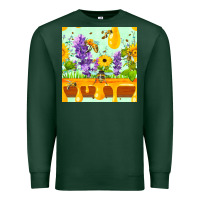 Sports Green honeydrip bee lavender daisy sunflower seamless pa Premium Sweatshirt - FaDigitalArtStudio
