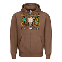 Chestnut do no harm take no bull western Zipper Hoodie - texasbilliewilder