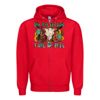 Red do no harm take no bull western Zipper Hoodie - texasbilliewilder