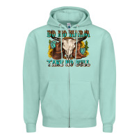 Seafoam do no harm take no bull western Zipper Hoodie - texasbilliewilder