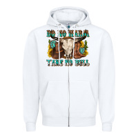 White do no harm take no bull western Zipper Hoodie - texasbilliewilder