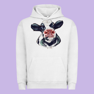 Holstein Calf Face Urban Hoodie Designed By Lillyallendesigns
