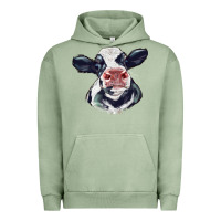 Pigment Oil Green holstein calf face Urban Hoodie - LillyAllenDesigns
