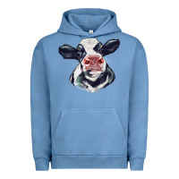 Pigment Pebble Blue holstein calf face Urban Hoodie - LillyAllenDesigns