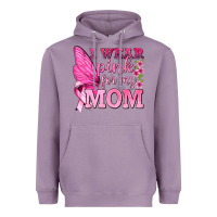 Lavender I Wear Pink For My Mom with Butterfly Heavyweight Hoodie - texasbilliewilder