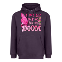 Plum I Wear Pink For My Mom with Butterfly Heavyweight Hoodie - texasbilliewilder