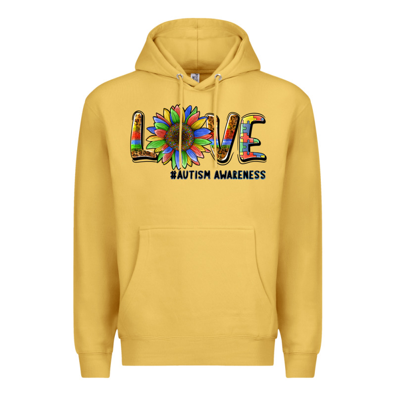 Love Sunflower Autism Awareness Premium Hoodie by BarkalooDesign | Teevron