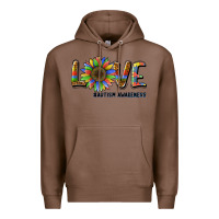 Chestnut love sunflower autism awareness Premium Hoodie - BarkalooDesign
