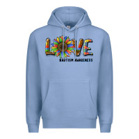 Colony Blue love sunflower autism awareness Premium Hoodie - BarkalooDesign