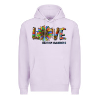 Lilac love sunflower autism awareness Premium Hoodie - BarkalooDesign