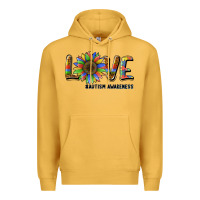 Mustard love sunflower autism awareness Premium Hoodie - BarkalooDesign